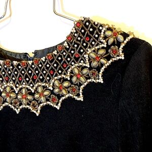 Vintage TERIDOT Wool Beaded Dress